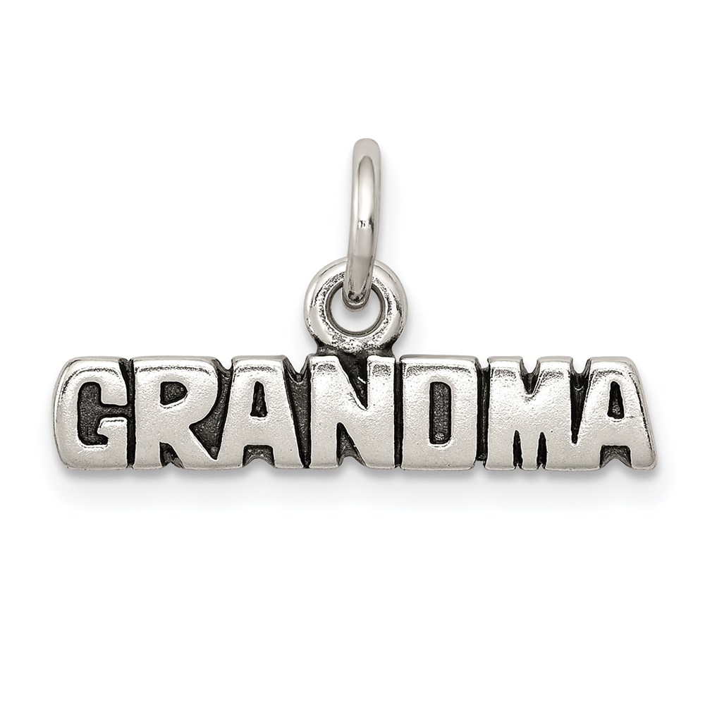 QC6017.jpg Sterling Silver Antiqued Grandma Charm - Image 1