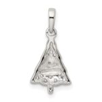 Sterling Silver Rhodium-plated CZ and Enameled Christmas Tree Pendant - Image 4