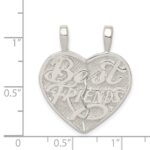 Sterling Silver Best Friend 2-piece break apart Heart Charm - Image 5