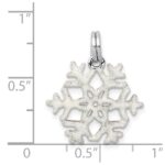 Sterling Silver Rhodium-plated Enameled Snowflake Charm - Image 3