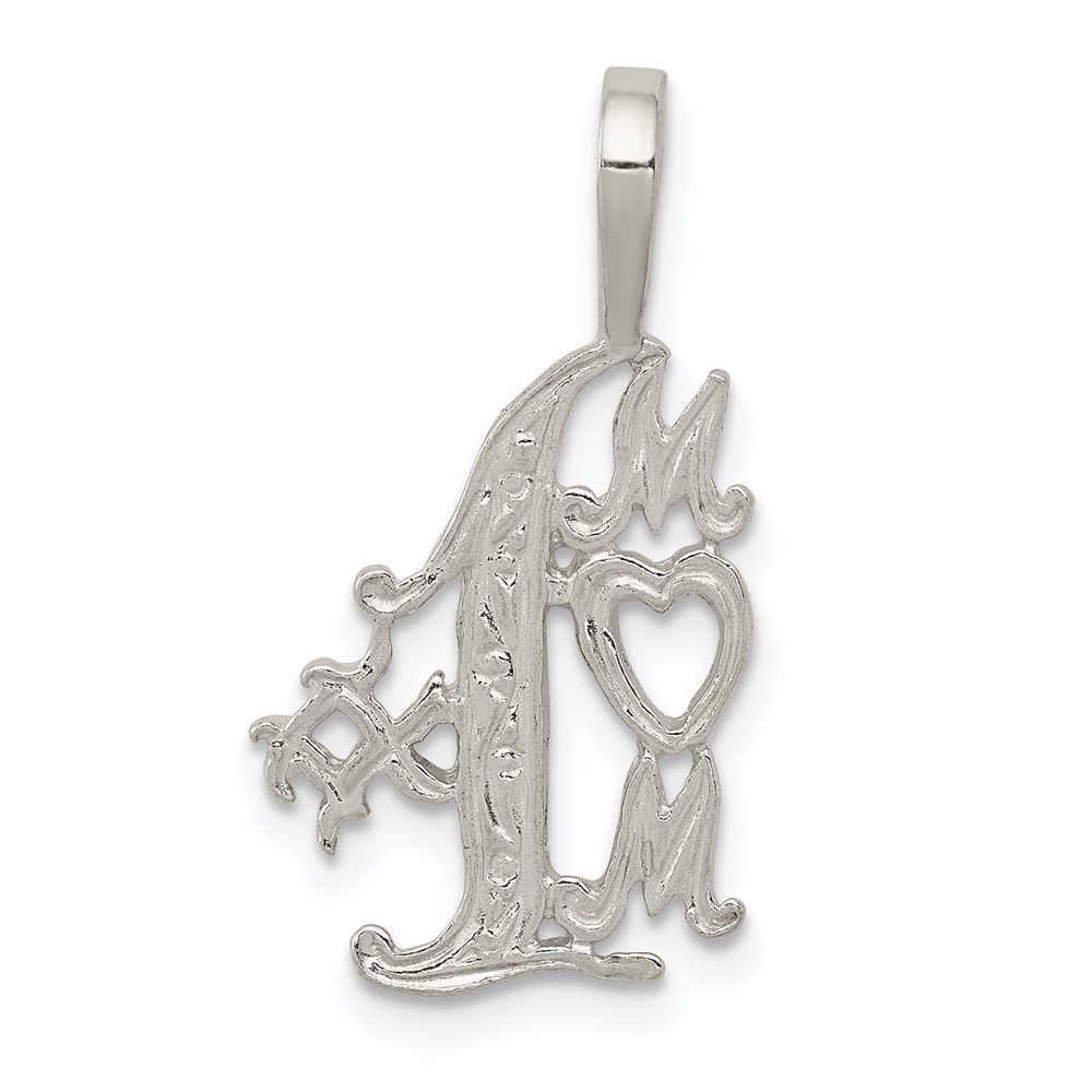 QC610.jpg Sterling Silver #1 Mom Charm - Image 1