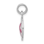 Sterling Silver Rhodium-plated Polished Enameled Sand Dollar Charm - Image 2