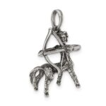 Sterling Silver Antiqued Sagittarius Zodiac Pendant - Image 5