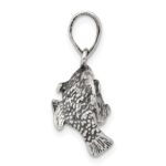 Sterling Silver Antiqued Pisces Zodiac Pendant - Image 2