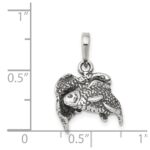 Sterling Silver Antiqued Pisces Zodiac Pendant - Image 3