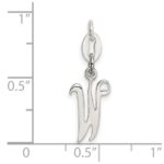 Sterling Silver Letter W Initial Charm - Image 3
