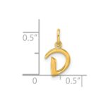 Sterling Silver Gold-tone Polished Letter D Initial Charm - Image 4