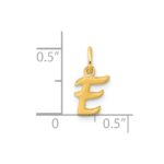 Sterling Silver Gold-tone Polished Letter E Initial Charm - Image 4
