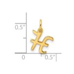 Sterling Silver Gold-tone Polished Letter H Initial Charm - Image 4
