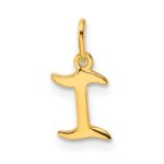 Sterling Silver Gold-tone Polished Letter I Initial Charm