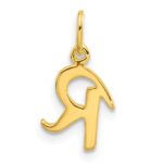 Sterling Silver Gold-tone Polished Letter R Initial Charm - Image 3