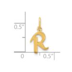 Sterling Silver Gold-tone Polished Letter R Initial Charm - Image 4