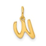 Sterling Silver Gold-tone Polished Letter W Initial Charm - Image 3