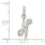 Sterling Silver Letter N Initial Pendant - Image 3