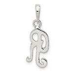 Sterling Silver Letter R Initial Pendant - Image 4