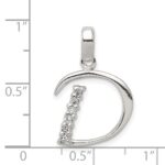 Sterling Silver CZ Letter D Initial Pendant - Image 3