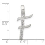 Sterling Silver CZ Letter F Initial Pendant - Image 4