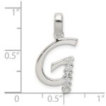 Sterling Silver CZ Letter G Initial Pendant - Image 4