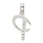Sterling Silver CZ Letter P Initial Pendant - Image 3