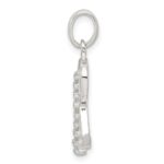 Sterling Silver CZ Letter R Initial Pendant - Image 2