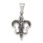 Sterling Silver Antiqued Fleur De lis Pendant - Image 4