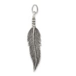 Sterling Silver Antiqued Feather Pendant - Image 4