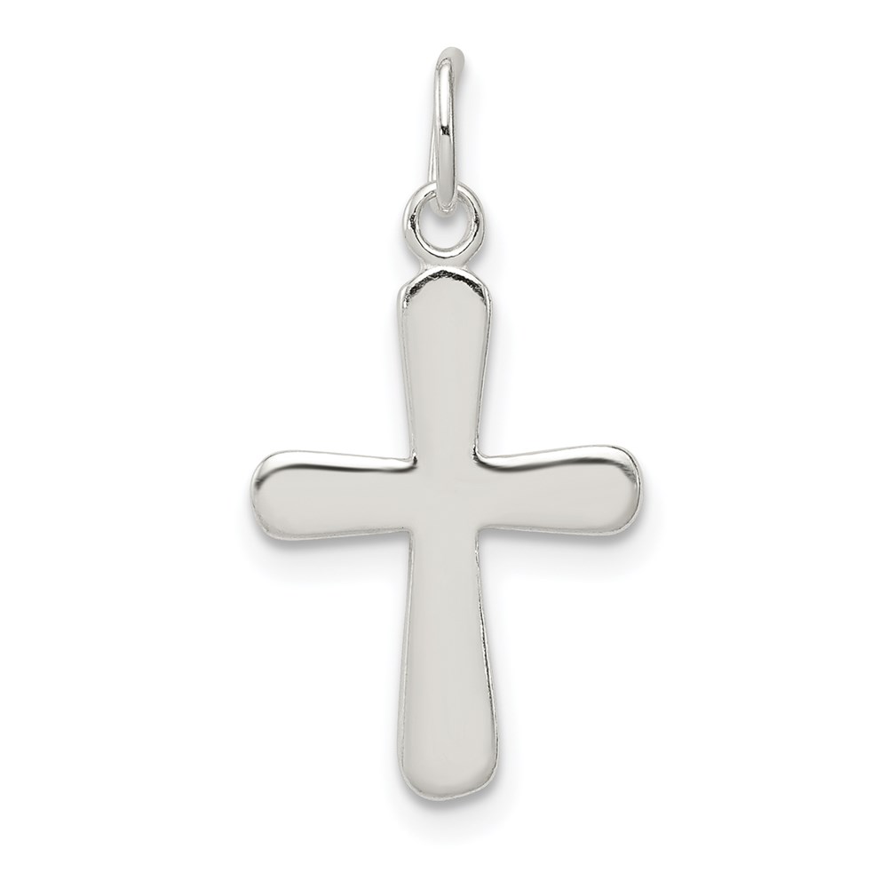 QC6638.jpg Sterling Silver Polished Cross Charm - Image 1