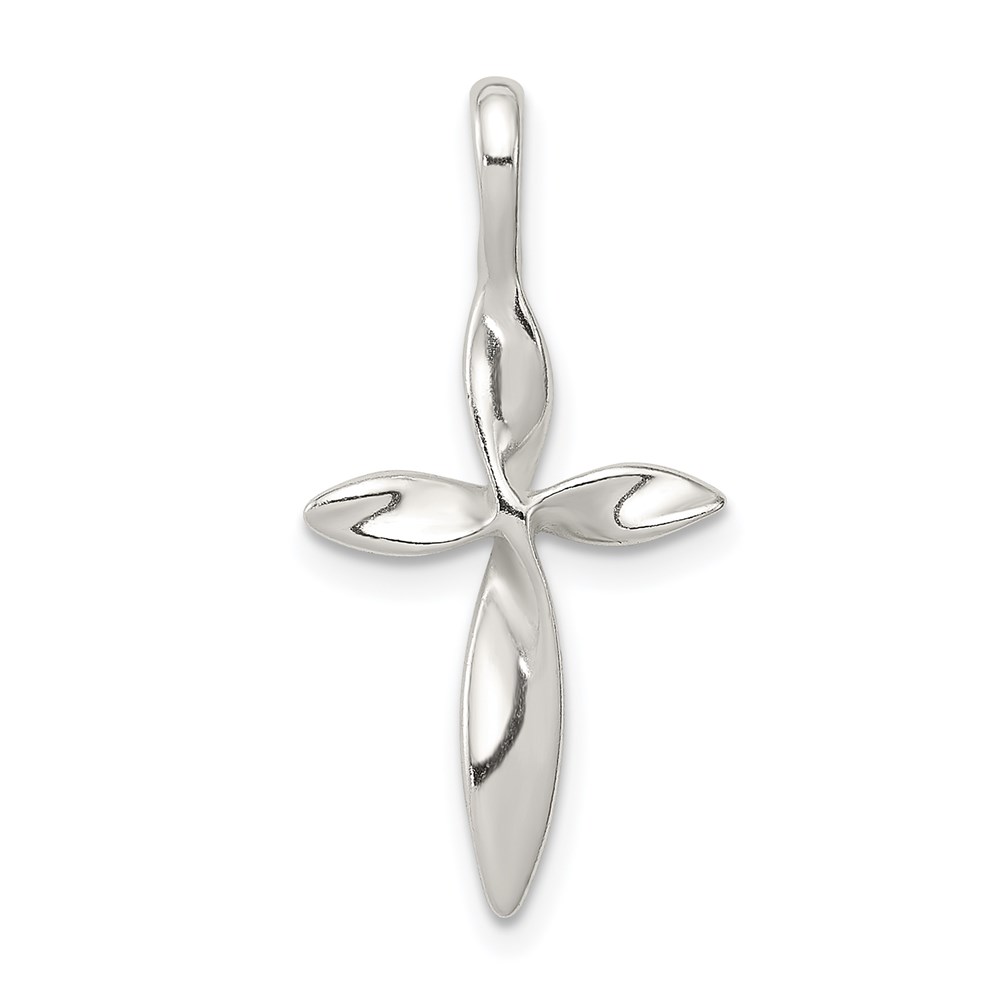 QC6664.jpg Sterling Silver Twisted Cross Pendant - Image 1
