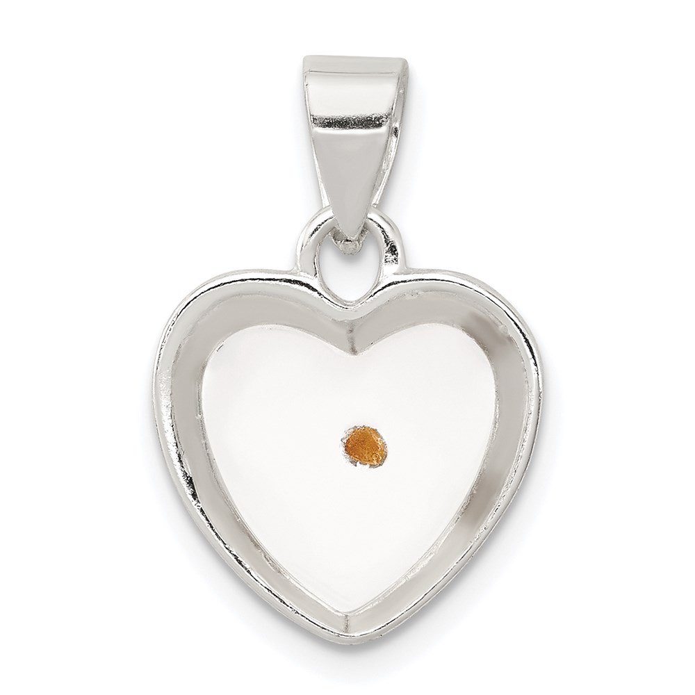 QC6698.jpg Sterling Silver Rhodium-plated Enameled Mustard Seed Heart Pendant - Image 1