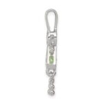 Sterling Silver Rhodium-plated CZ & August Glass Girl Pendant - Image 2