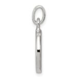 Sterling Silver White CZ Letter D Initial Pendant - Image 2