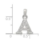 Sterling Silver CZ Letter A Initial Pendant - Image 3