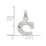 Sterling Silver CZ Letter C Initial Pendant - Image 3