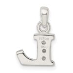 Sterling Silver CZ Letter L Initial Pendant - Image 3