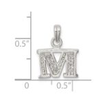 Sterling Silver CZ Letter M Initial Pendant - Image 4