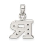 Sterling Silver CZ Letter R Initial Pendant - Image 3