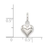 Sterling Silver Puff Heart Charm - Image 4