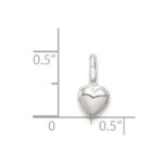 Sterling Silver Puffed Heart Charm - Image 4