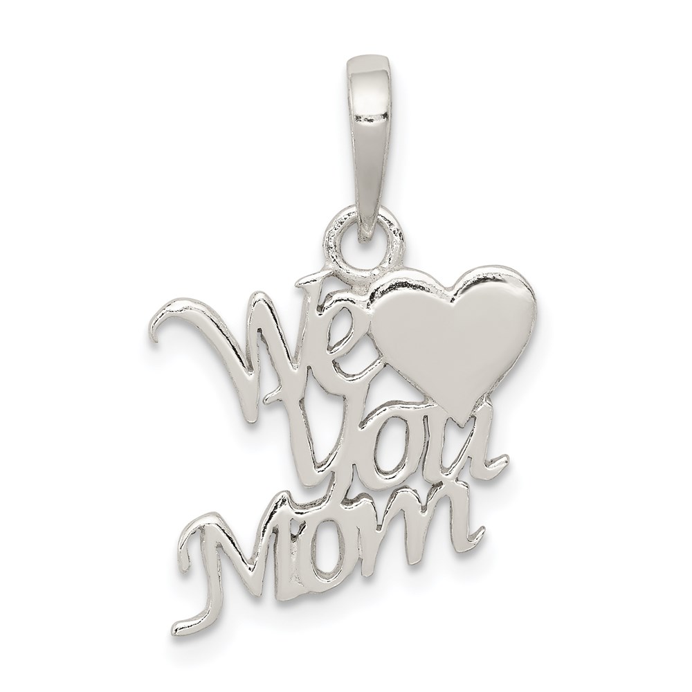 QC6760.jpg Sterling Silver Polished We Love You Mom Pendant - Image 1