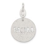 Sterling Silver Polished Circle Mom Charm - Image 4