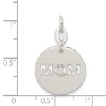 Sterling Silver Polished Circle Mom Charm - Image 3