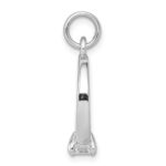 Sterling Silver Rhodium-platedCZ Polished Ring Charm - Image 2