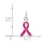 Sterling Silver Pink Enameled Awareness Charm - Image 3