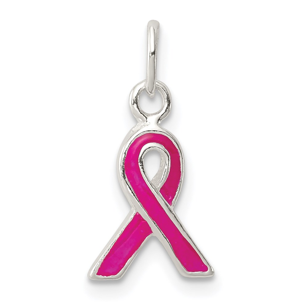 QC6836.jpg Sterling Silver Pink Enameled Awareness Charm - Image 1