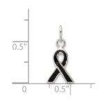Sterling Silver Black Enameled Awareness Charm - Image 3