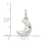 Sterling Silver 3-D Half Moon Charm - Image 3