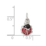 Sterling Silver Red Enameled Ladybug w/Bead Charm - Image 3