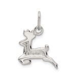 Sterling Silver Rhodium-plated Running Deer Charm - Image 4