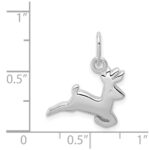 Sterling Silver Rhodium-plated Running Deer Charm - Image 3