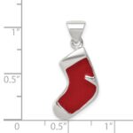 Sterling Silver Enameled Christmas Stocking Charm - Image 3